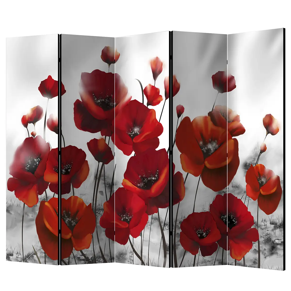 Paravent Poppies in the Moonlight | Rot