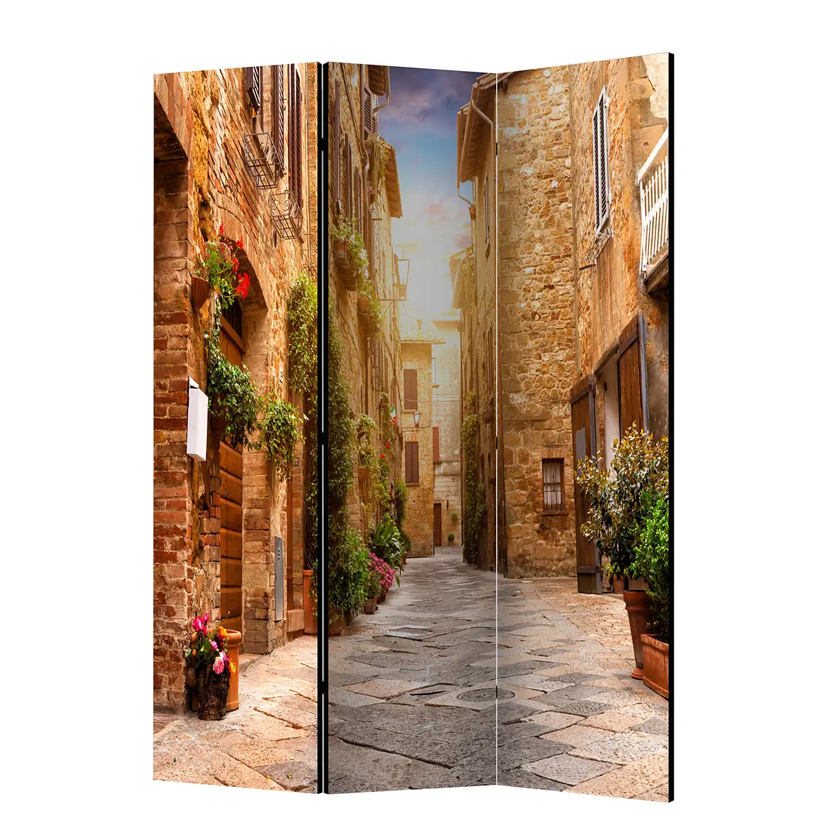 Paravent Colourful Street in Tuscany | Mehrfarbig