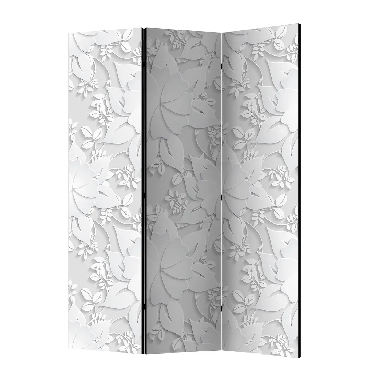 Paravent Flowers Fleece Weiß | Weiß