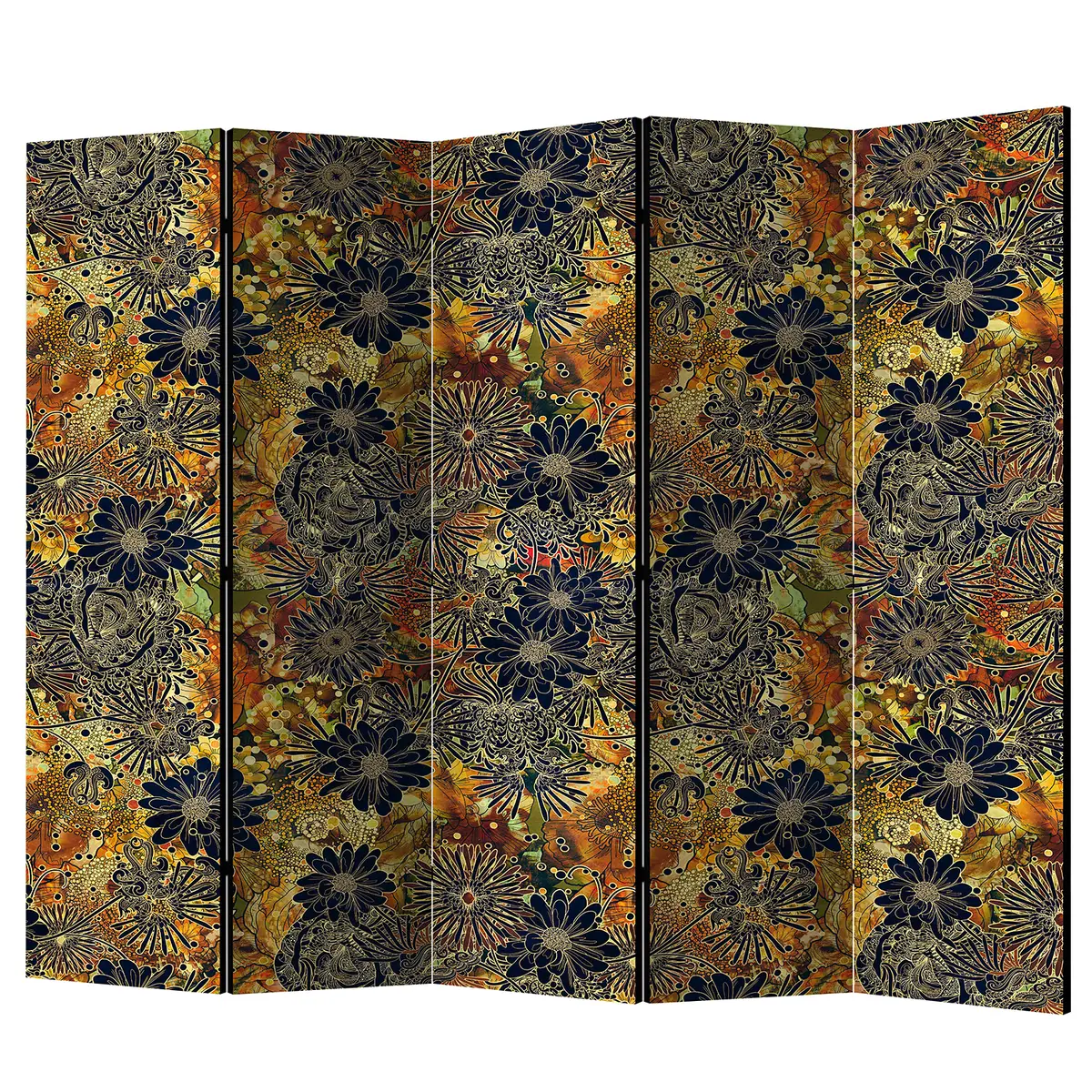 Paravent Floral Madness | Schwarz