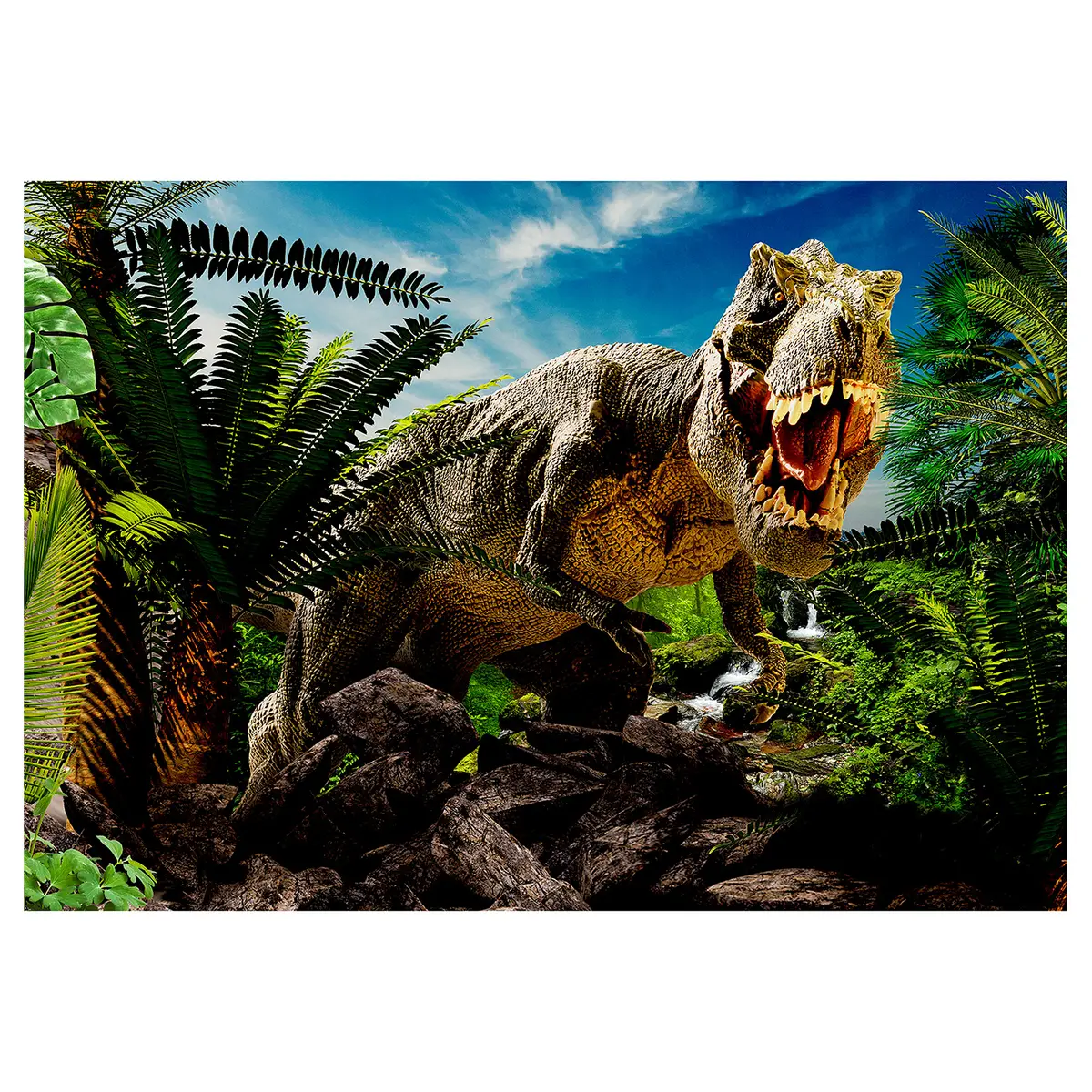 Vlies Fototapete Angry Tyrannosaur | Braun