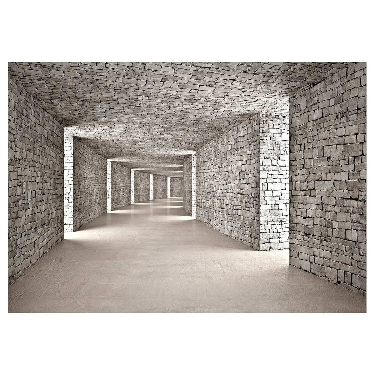 Vlies Fototapete Mysterious Tunnel | Grau