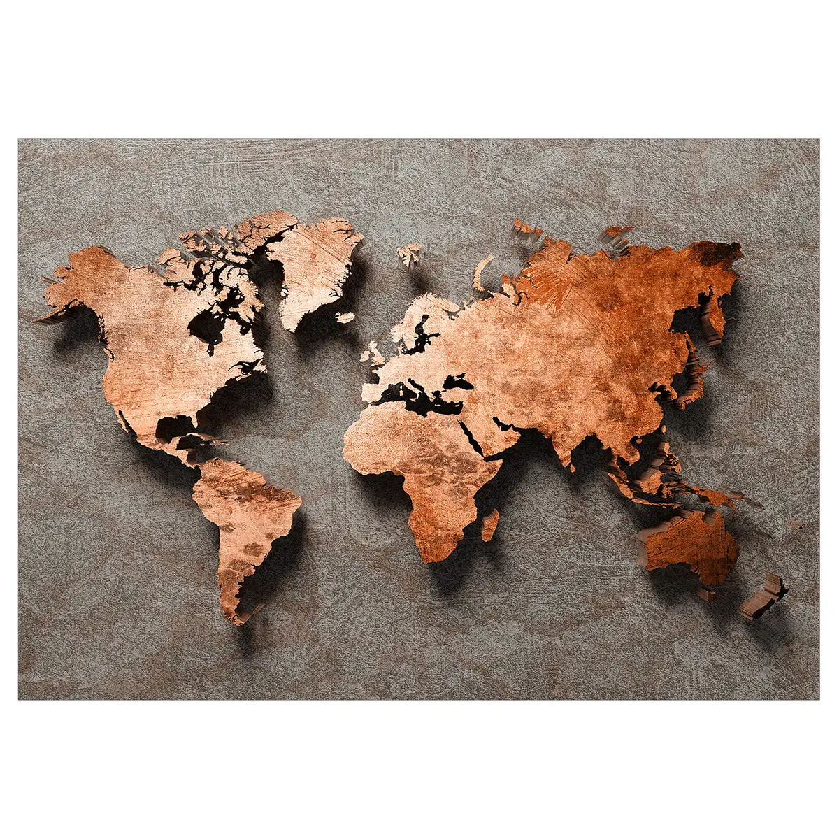 Vlies Fototapete Copper Map | Grau