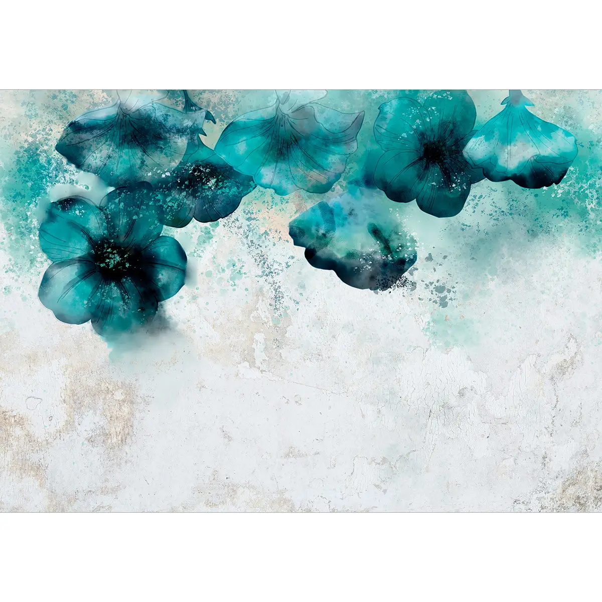 Vlies Fototapete Blue Poppies | Blau