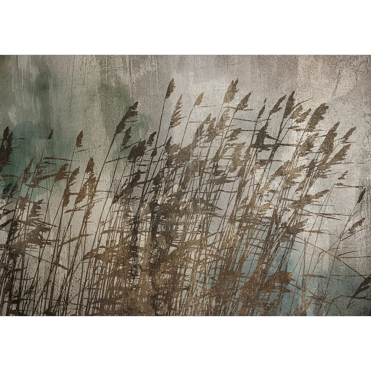 Vlies Fototapete Water Grasses | Grau