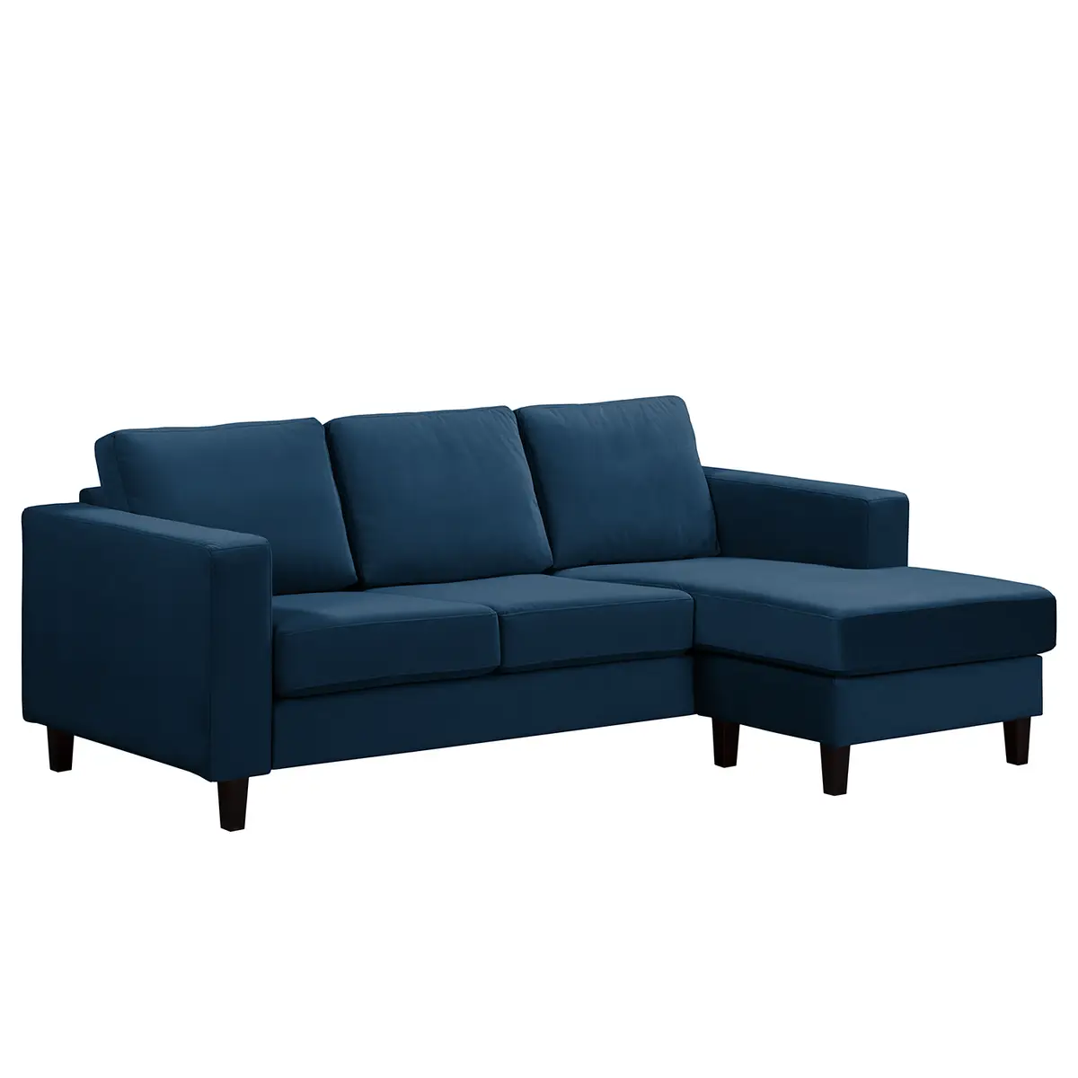 Ecksofa 2-Sitzer mit Longchair Vaia | Blau