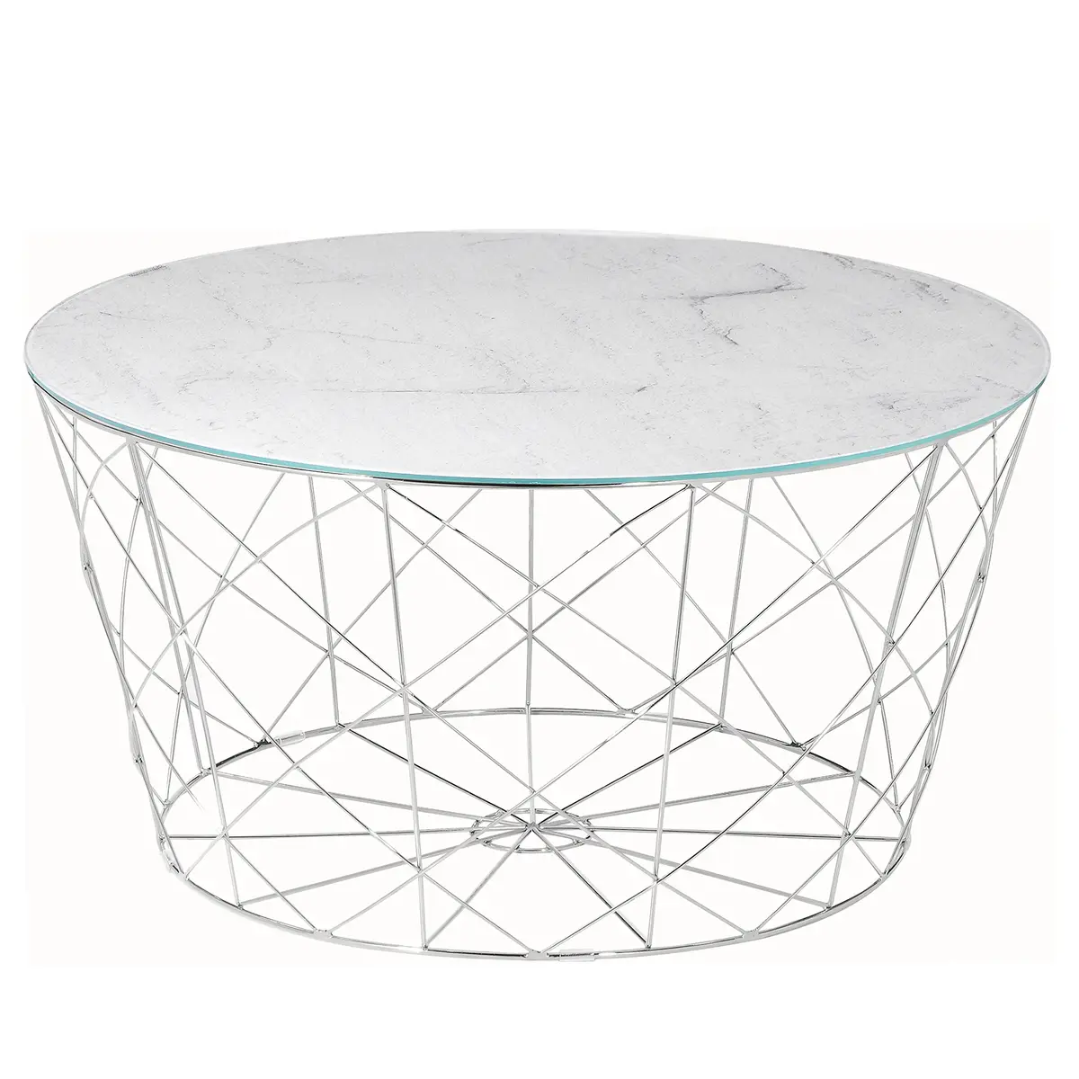 Couchtisch Ubud Ø 80cm Weiß/Weiß/Silber | Weiß