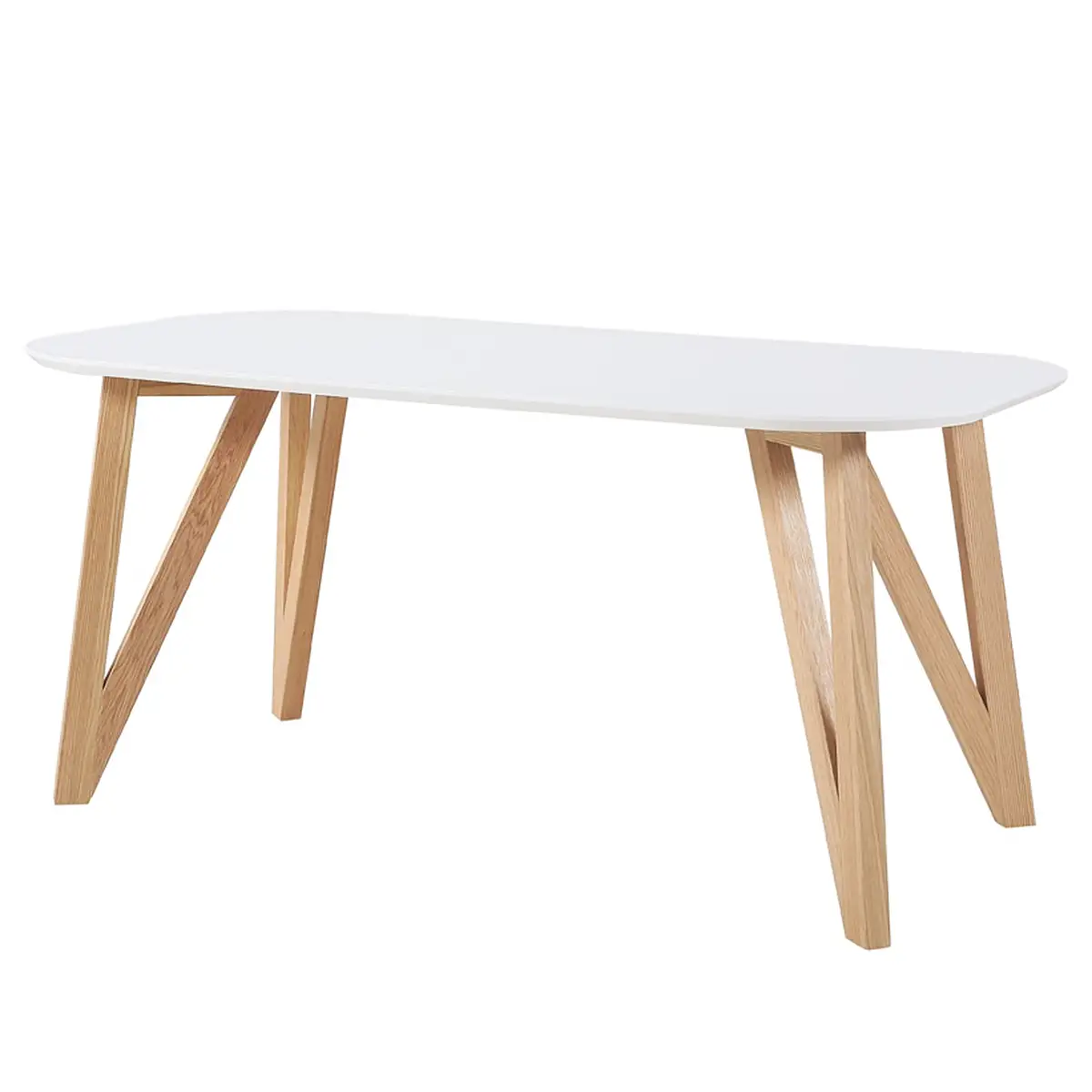 Esstisch Champlost 160cm Weiß/Weiß/Eiche | Weiß