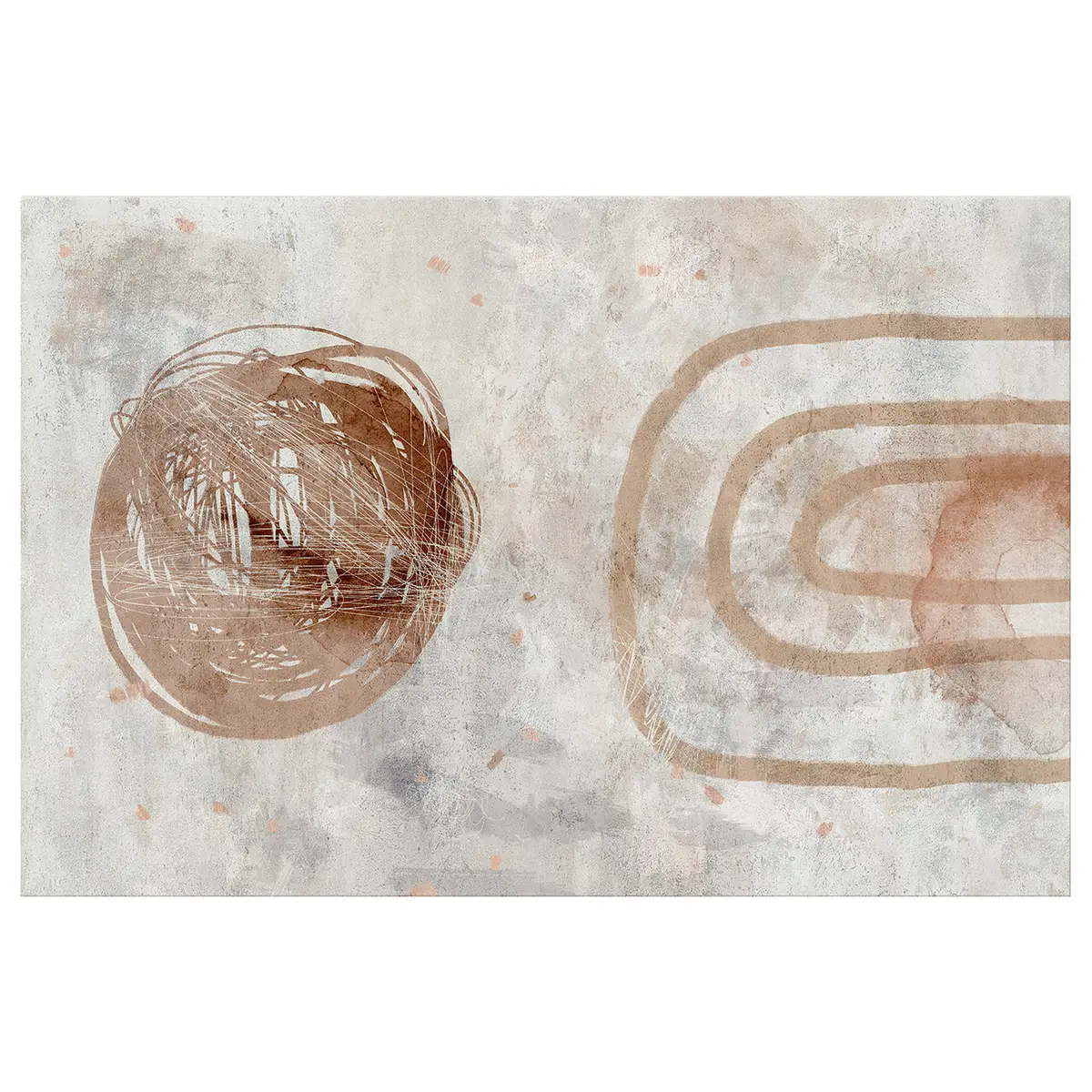 Wandbild Pastel Sun Leinen Grau 90 x 60cm | Grau