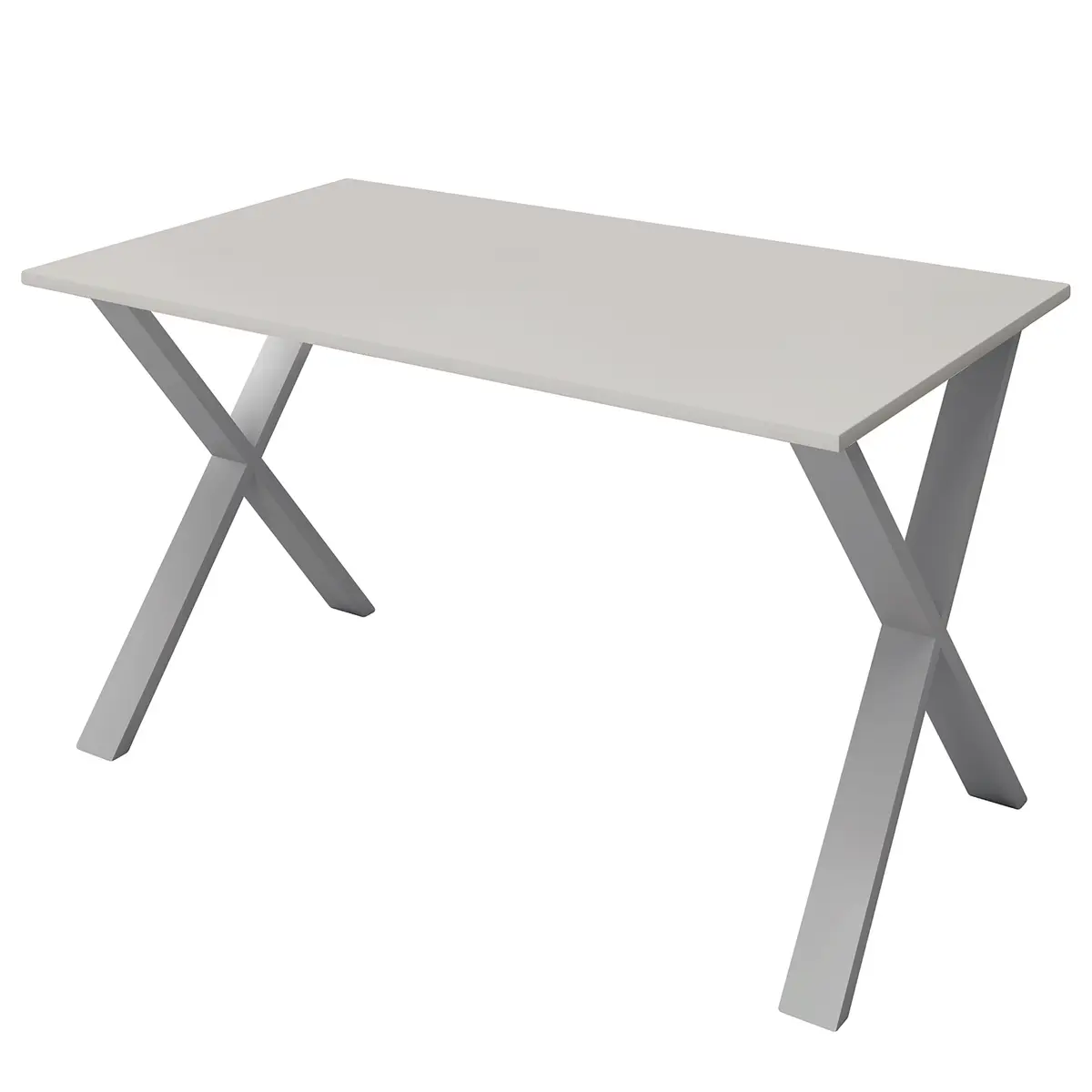 Schreibtisch Lona 140x80cm Grau X-Form | Grau