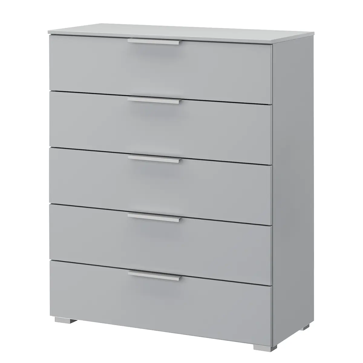 Kommode x5 80cm Grau/Seidengrau Aluminium | Grau