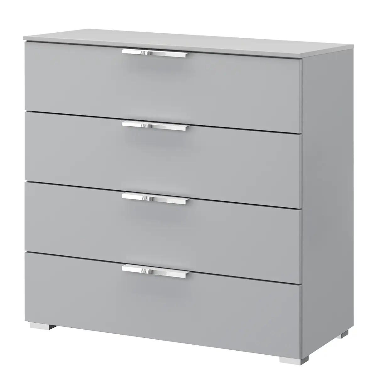 Kommode x4 80cm Grau/Seidengrau Chrom | Grau