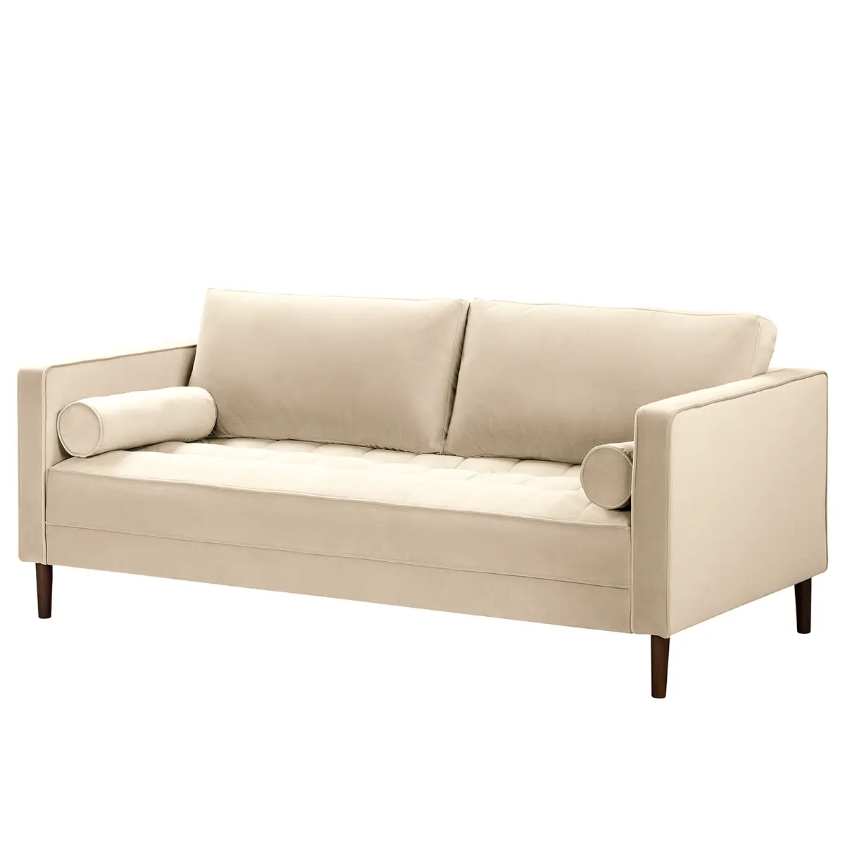 3-Sitzer Sofa Beige/Creme Samt Vaia | Beige