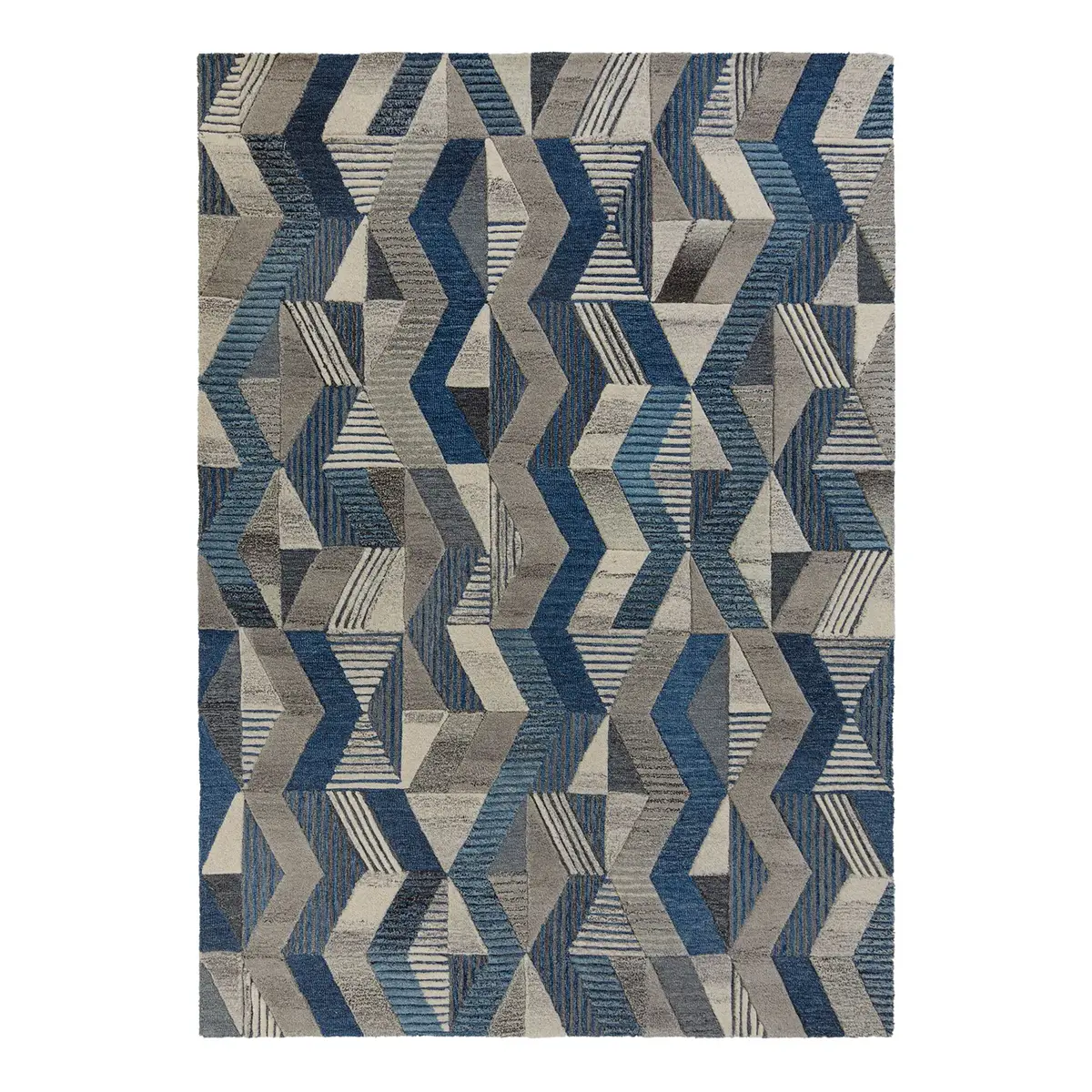 Wollteppich Asher Blau 160 x 230cm | Blau