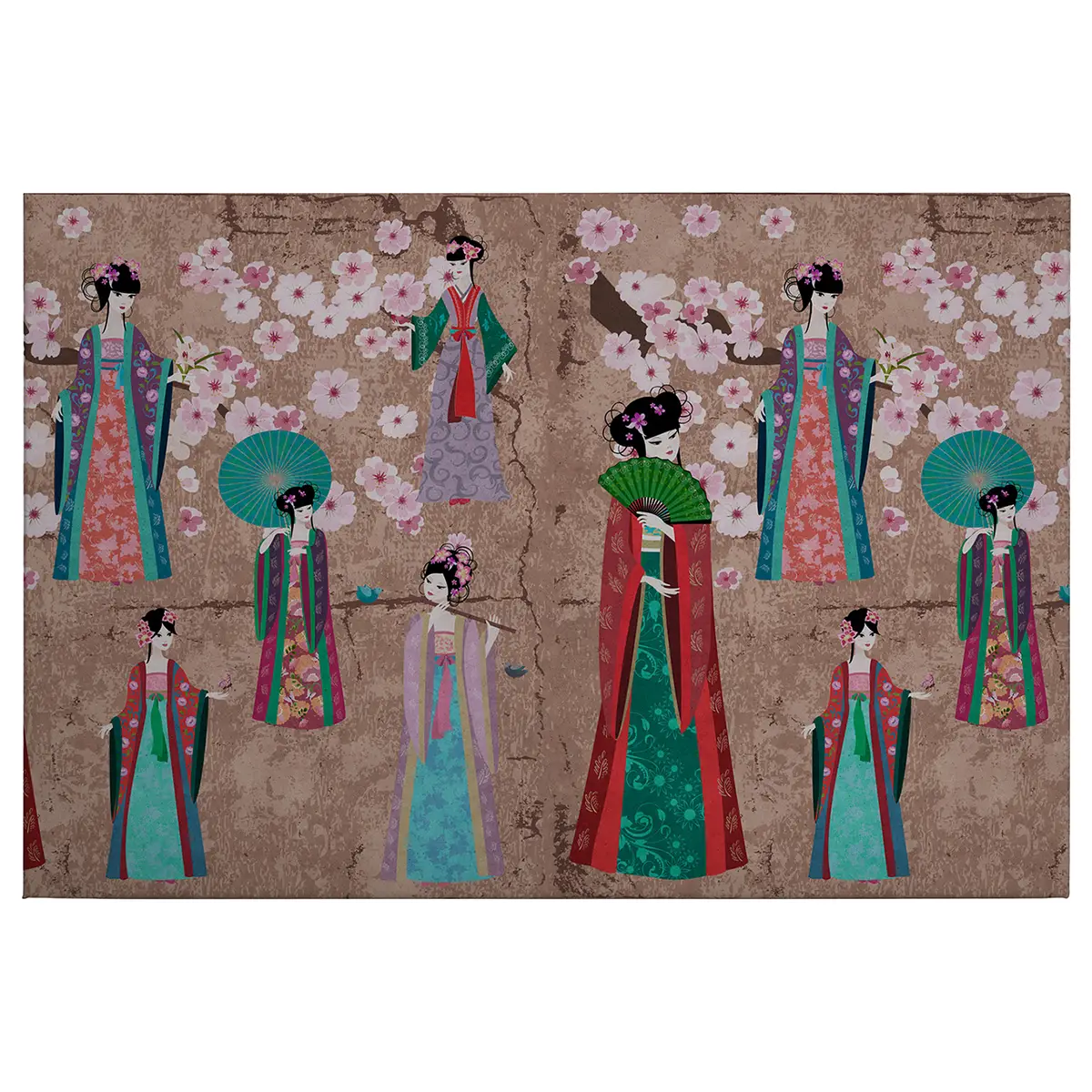 Leinwandbild Kimono | Braun