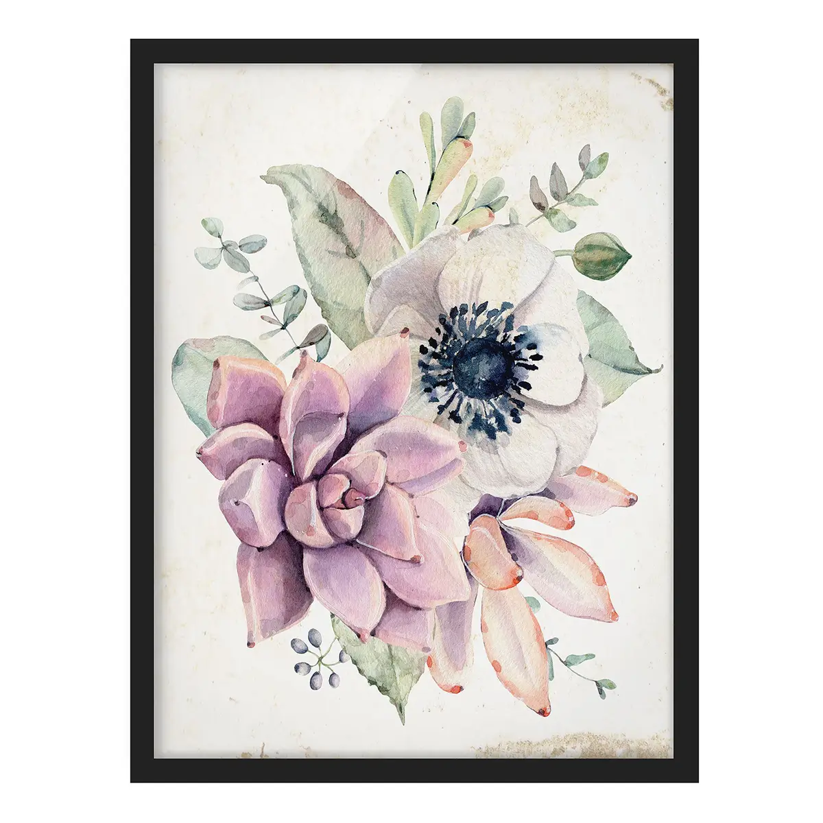 Bild Aquarell Blumen Landhaus | Mehrfarbig