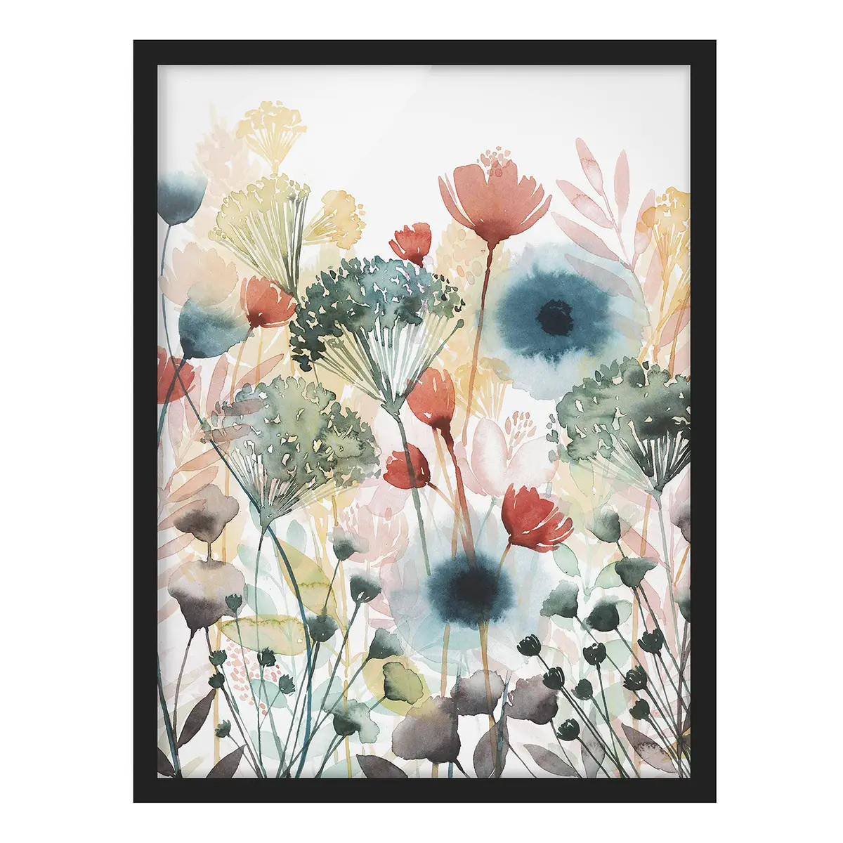 Bild Wildblumen im Sommer I Papier mit Echtholzrahmen