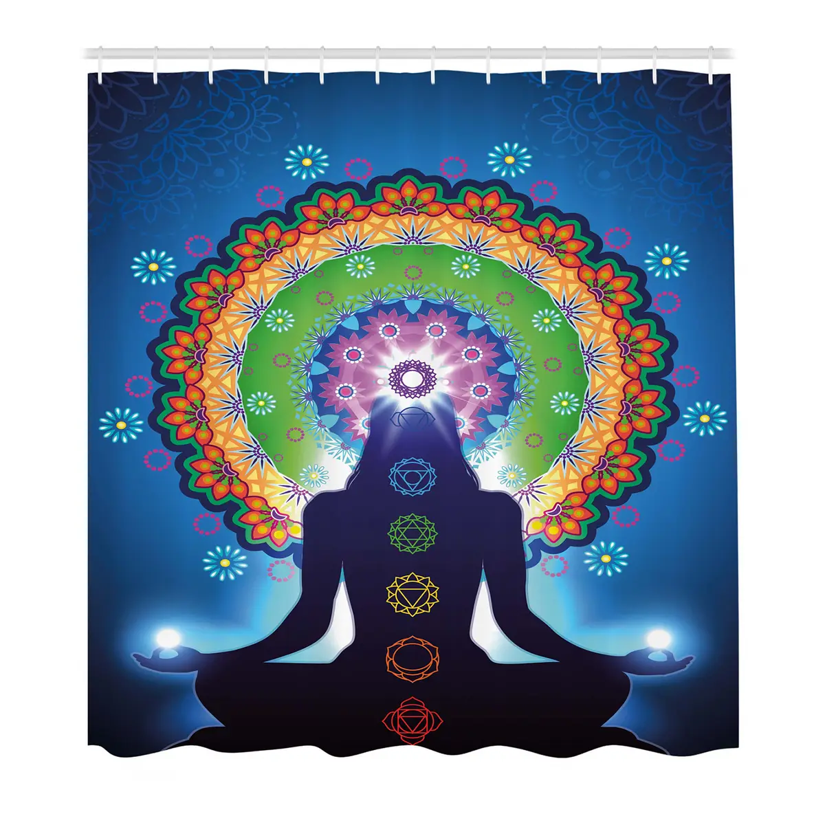 Duschvorhang Mandala Chakra | Mehrfarbig