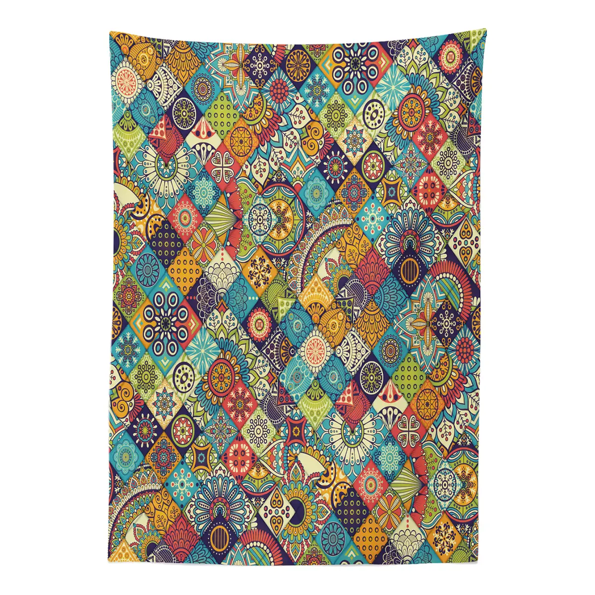 Tischdecke Checkered Folk | Mehrfarbig