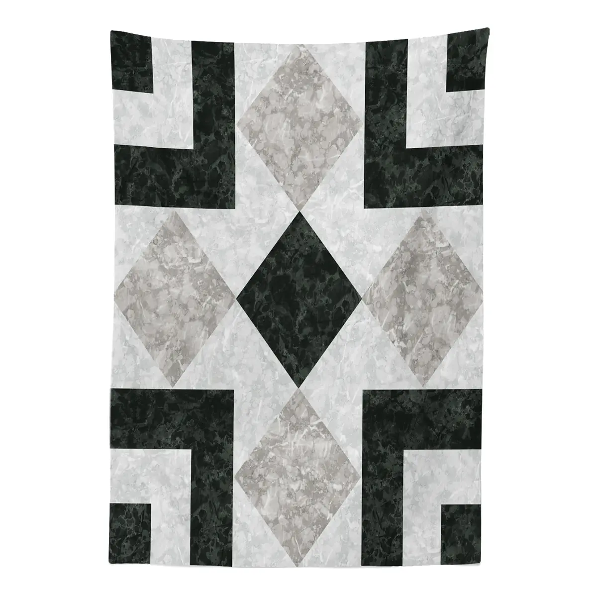 Tischdecke Marble Effect 140 x 240cm Schwarz | Schwarz