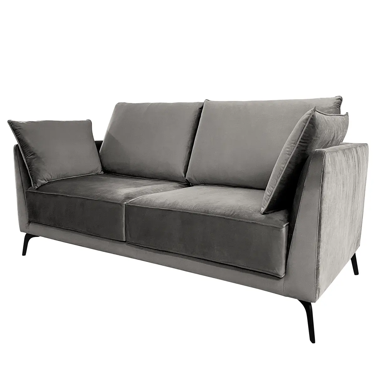 Sofa Gobabis 2-Sitzer Grau Samt Ravi | Grau