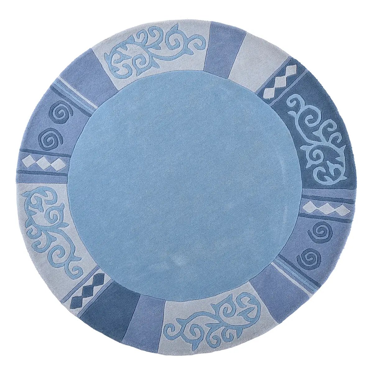 Wollteppich Ambadi Rund Blau Ø 190cm | Blau