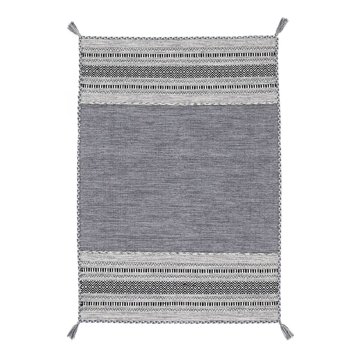 Flachgewebeteppich Grau/Grau 140 x 200cm | Grau
