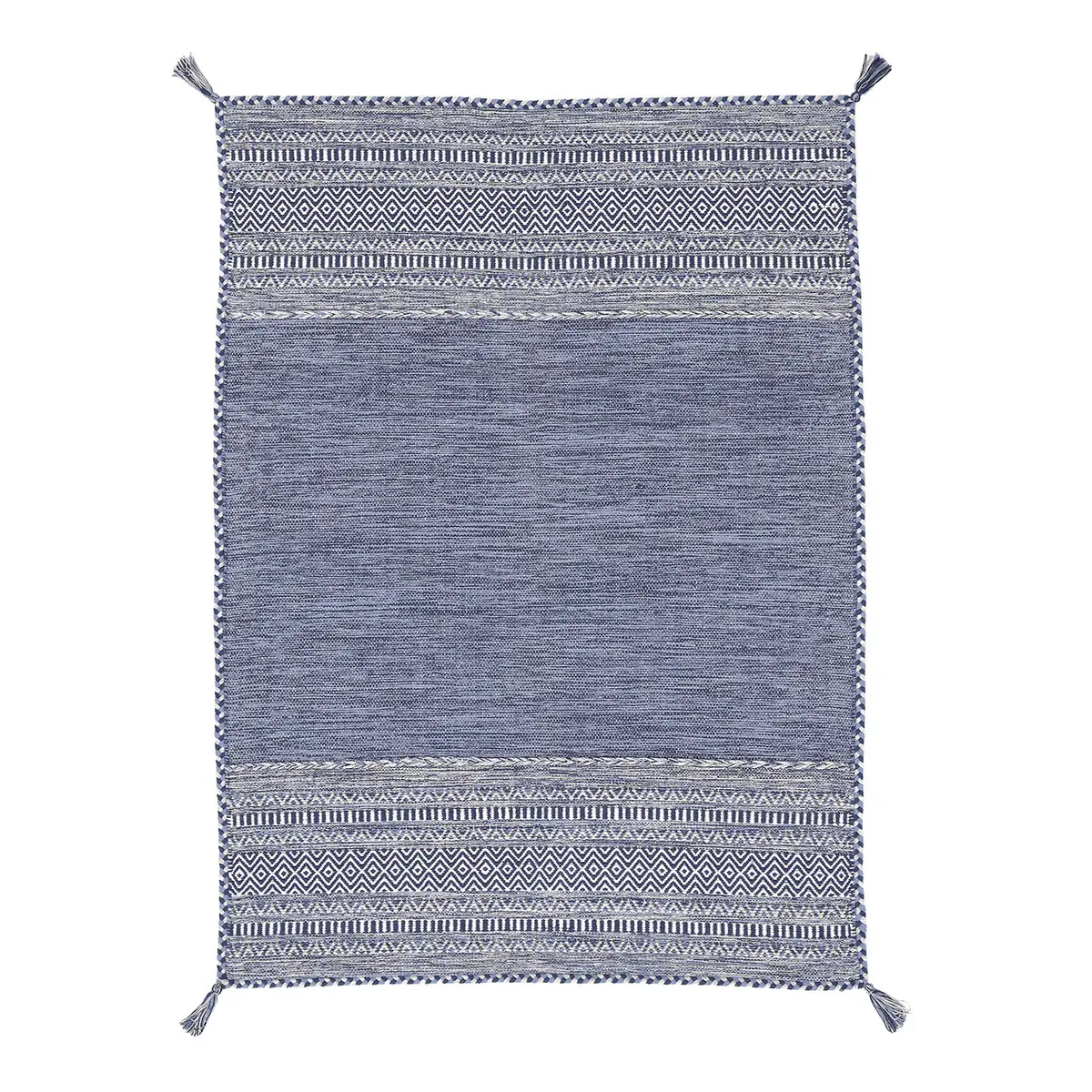Flachgewebeteppich Blau/Blau 140 x 200cm | Blau