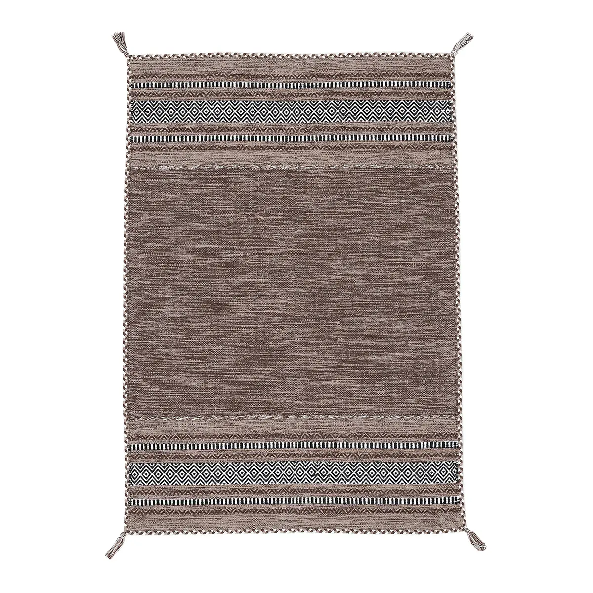 Flachgewebeteppich Braun/Braun 140 x 200cm | Braun