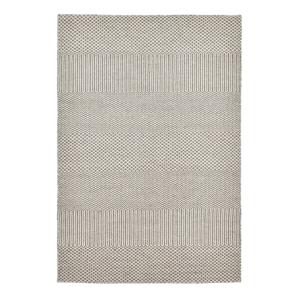 Wollteppich Trondheim III Weiß 55 x 80cm Wolle | Weiß