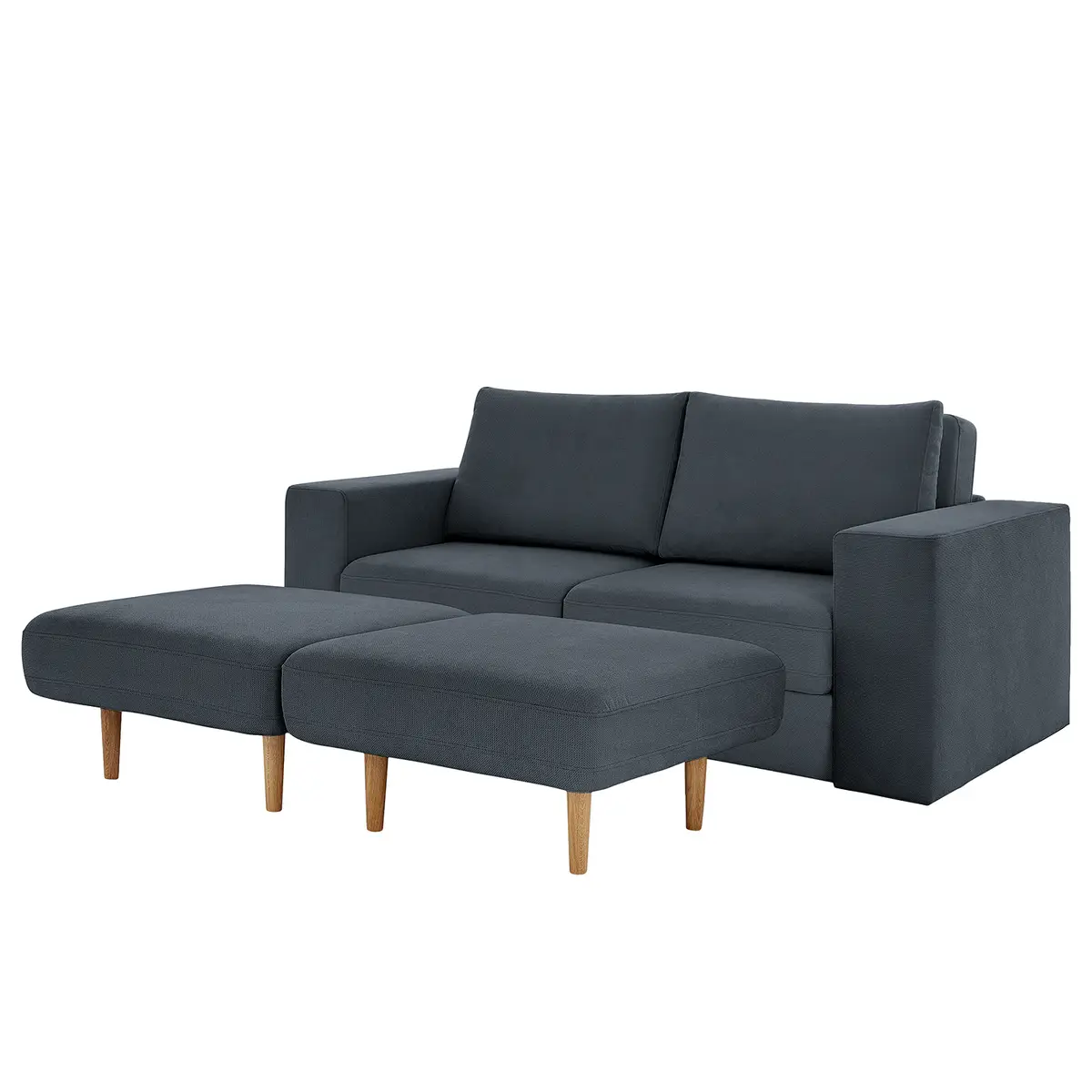 Sofa Looks-V1 2-Sitzer Blau Microfaser Marta 212cm Modern