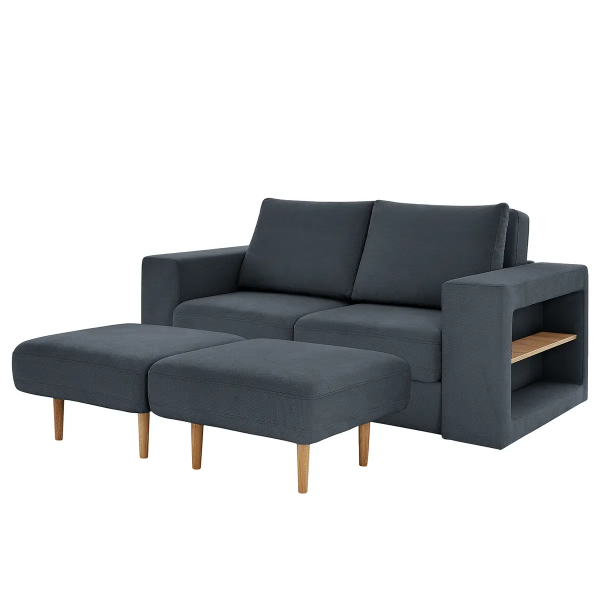 Sofa Looks V-2 2-Sitzer Blau Microfaser Marta 192cm Modern