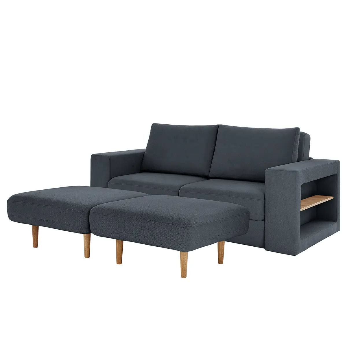 Sofa Looks V-2 2-Sitzer Blau Microfaser Marta 212cm Modern