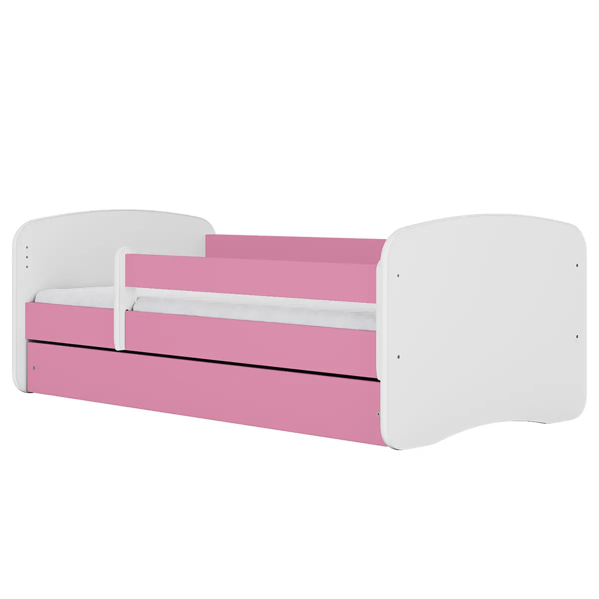 Kinderbett Basic 80 x 160cm mit Lattenrost Pink/Pink | Pink