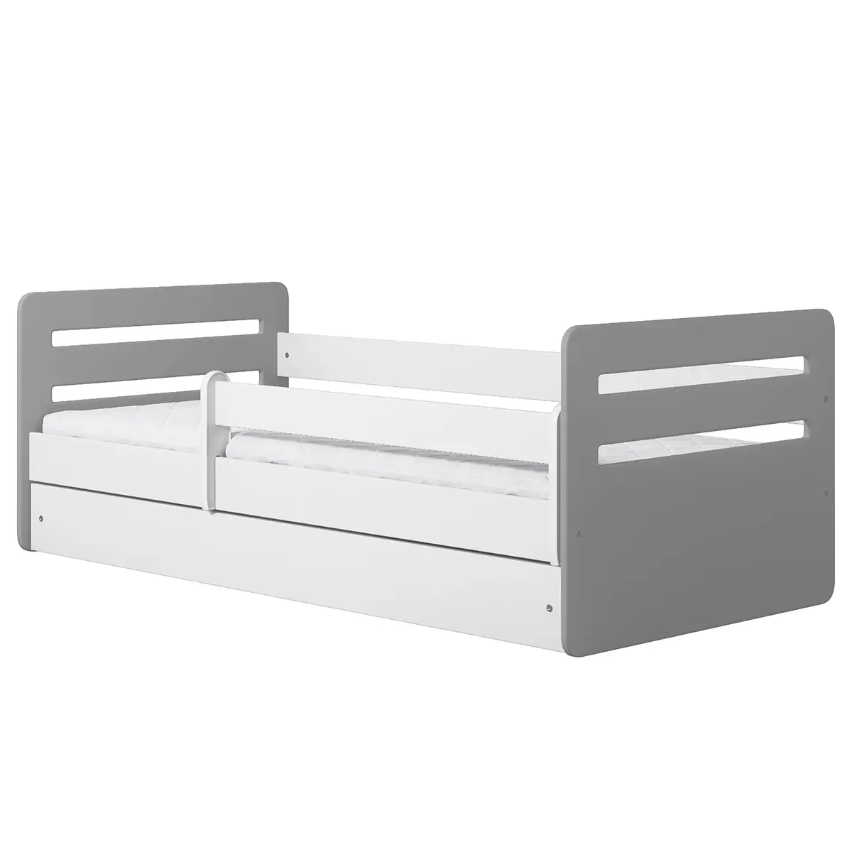 Kinderbett 80 x 140 cm mit Lattenrost Grau/Grau | Grau