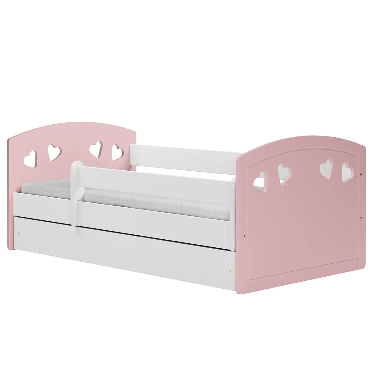 Kinderbett 80 x 160cm mit Lattenrost Pink/Rosa | Rosa