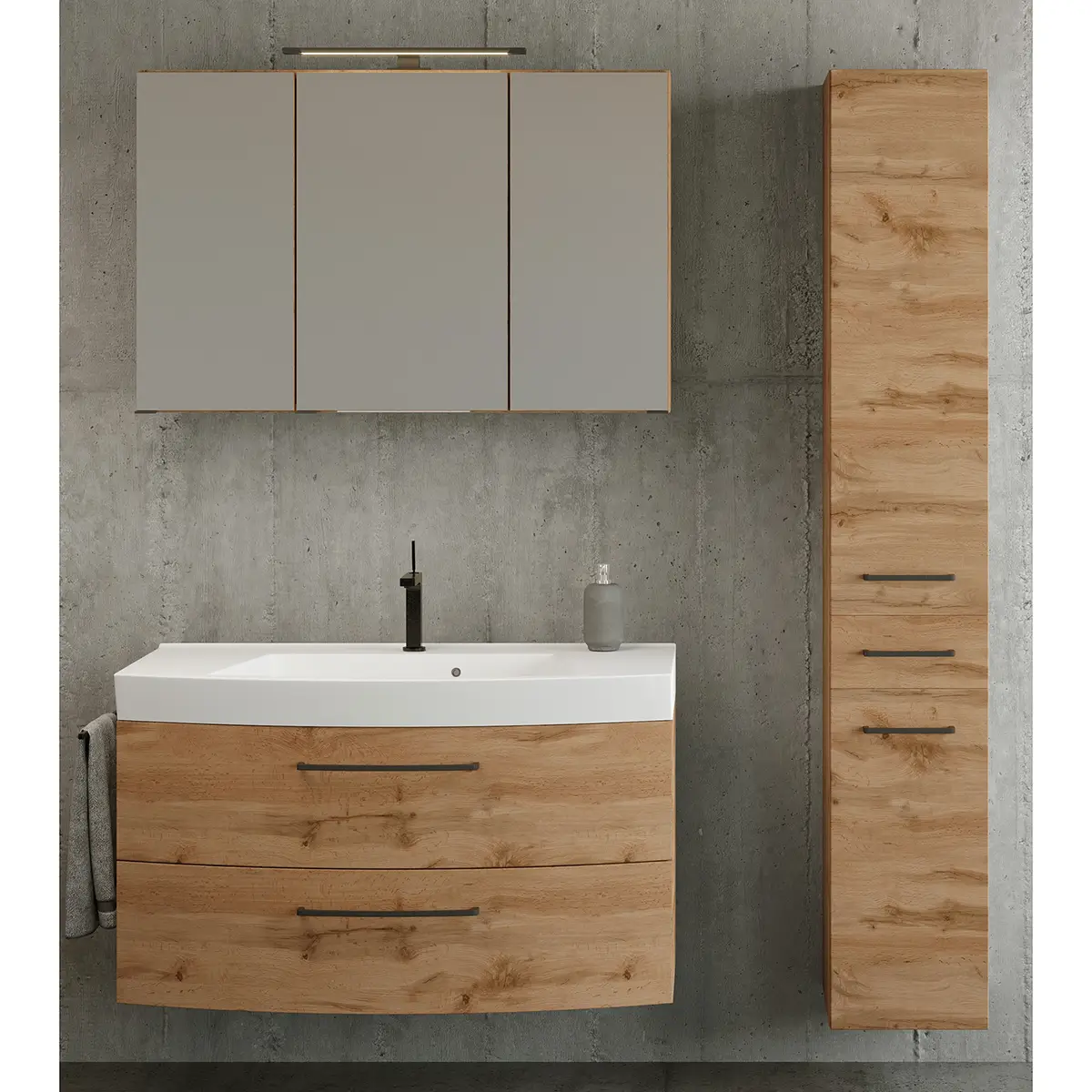 Badezimmerset III 3-teilig 130cm Braun | Braun