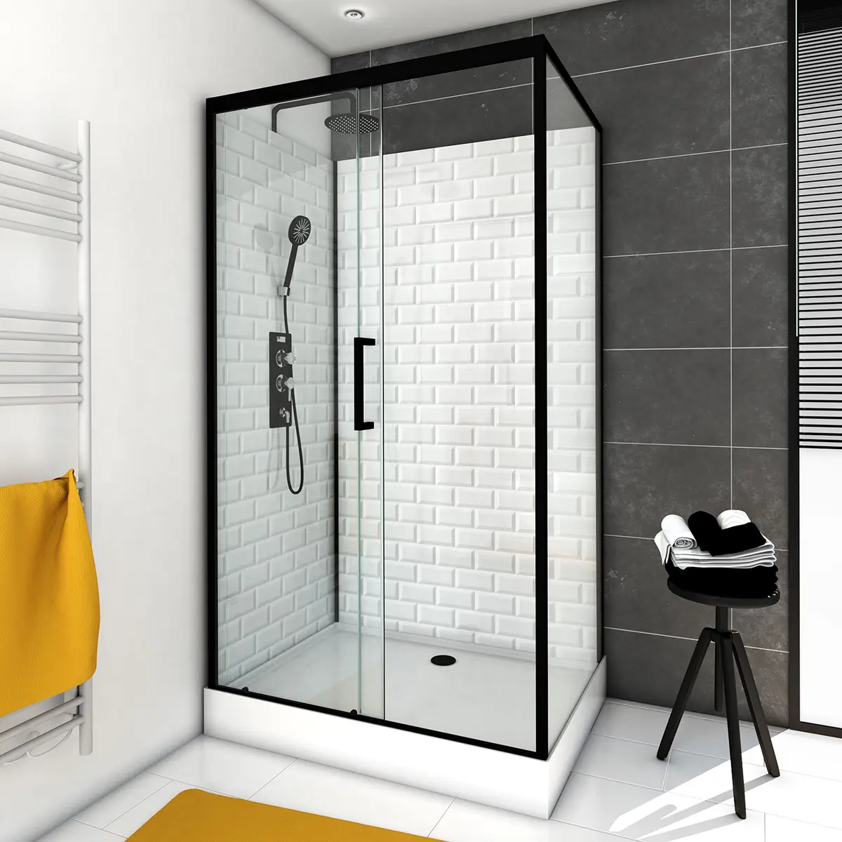 Eckdusche White Sone | Weiß
