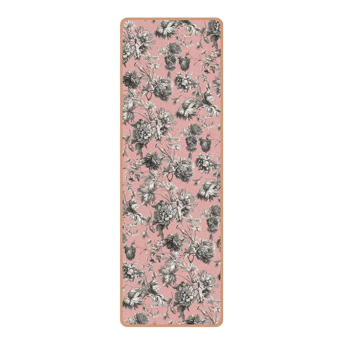 Läufer/Yogamatte Floraler Kupferstich | Pink
