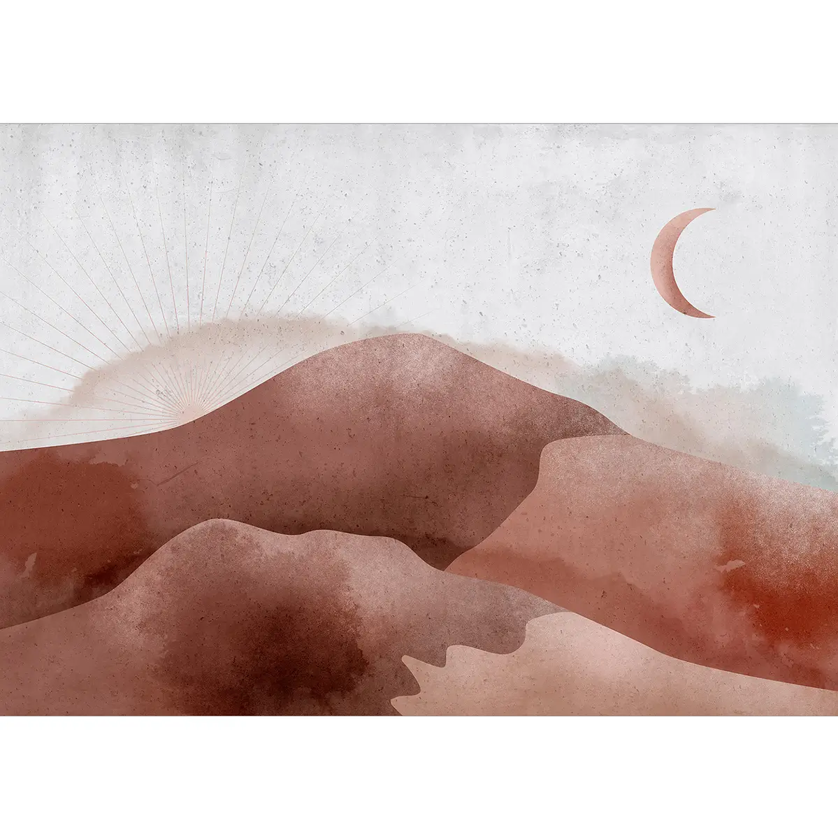 Vlies Fototapete Desert in the Moonlight | Braun