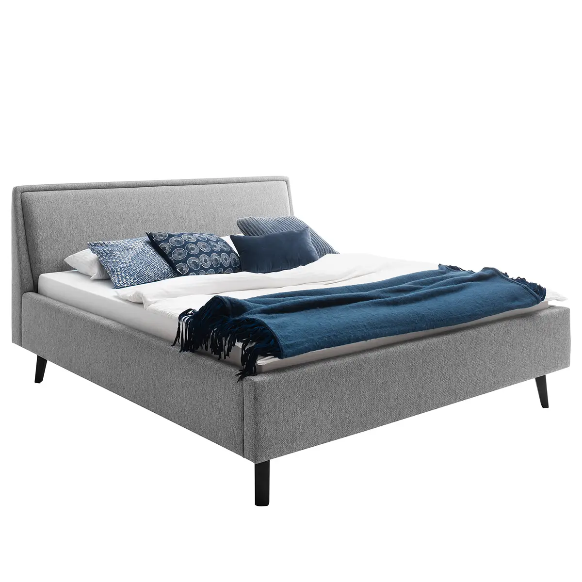 Polsterbett Frieda 160 x 200cm Webstoff Stenja Grau/Grau mit
