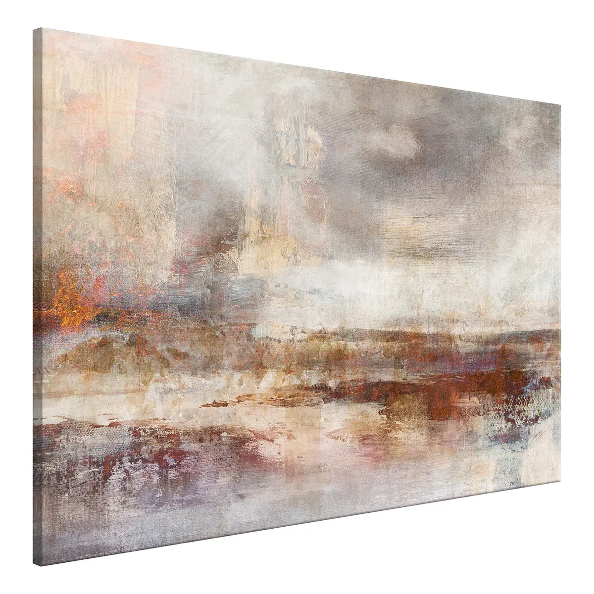 Wandbild Transience Leinen Grau 90 x 60cm | Grau