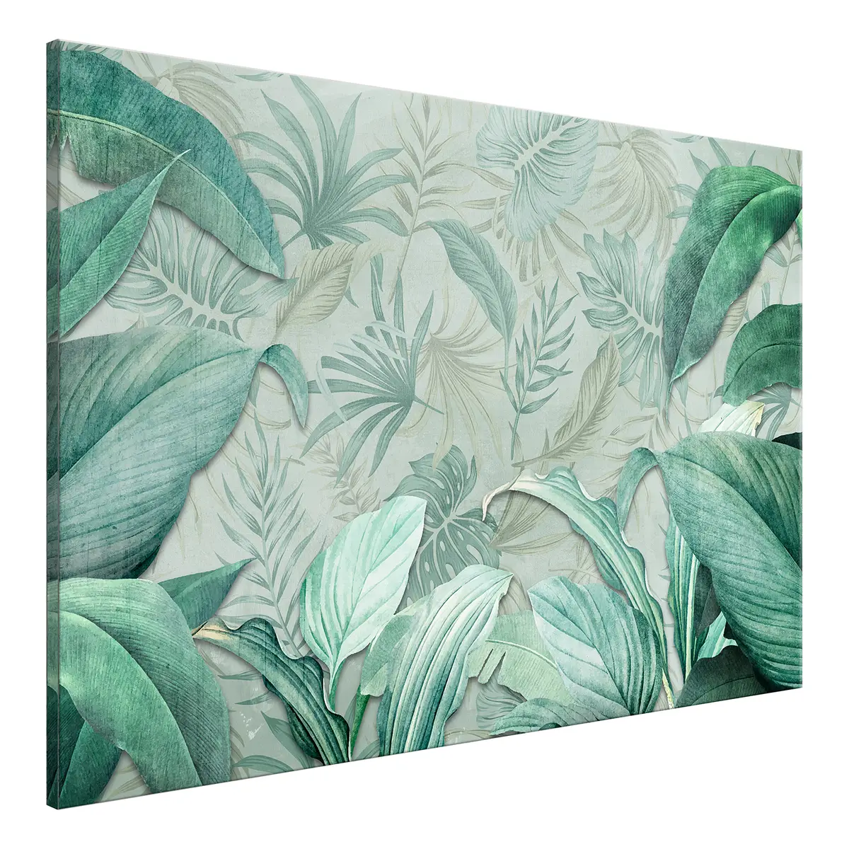 Wandbild Exotic Trip Leinen Grün 90 x 60cm | Grün