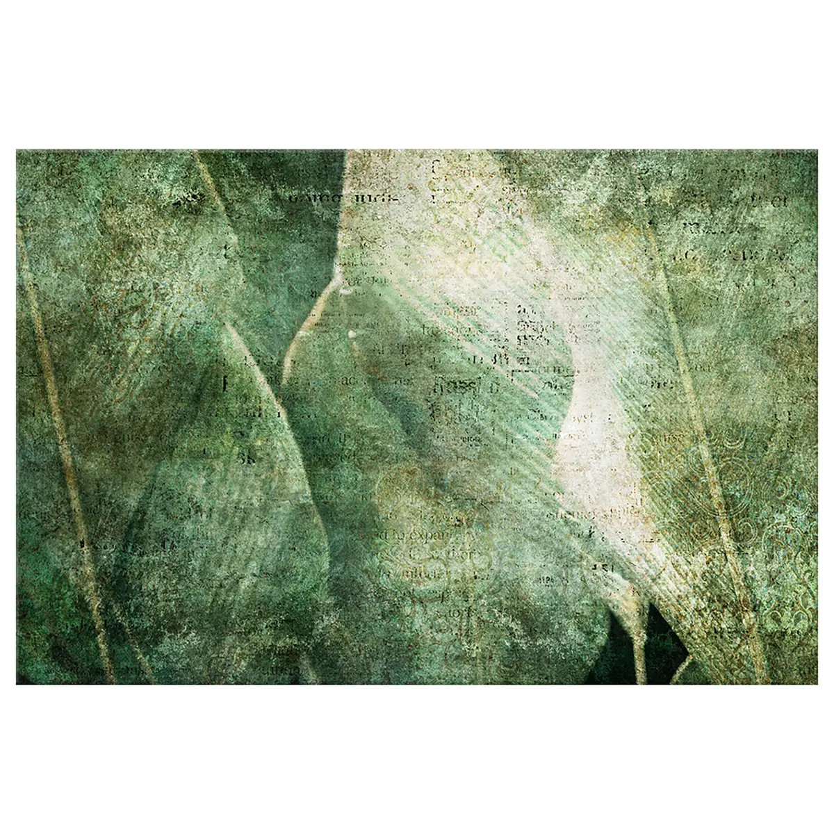 Wandbild Green Revolution Leinen Grün 120 x 80cm | Grün
