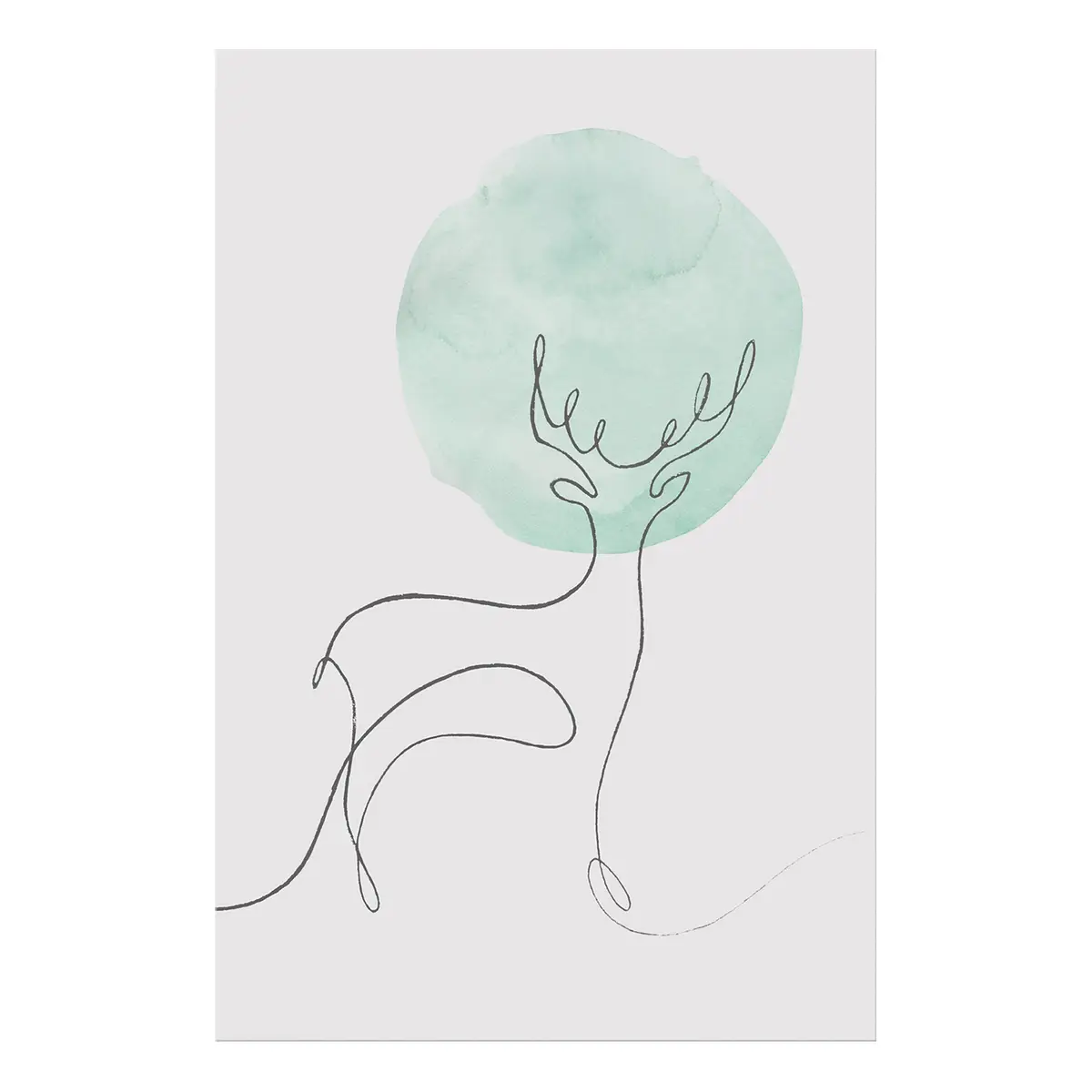 Wandbild Lunar Line Leinen | Weiß