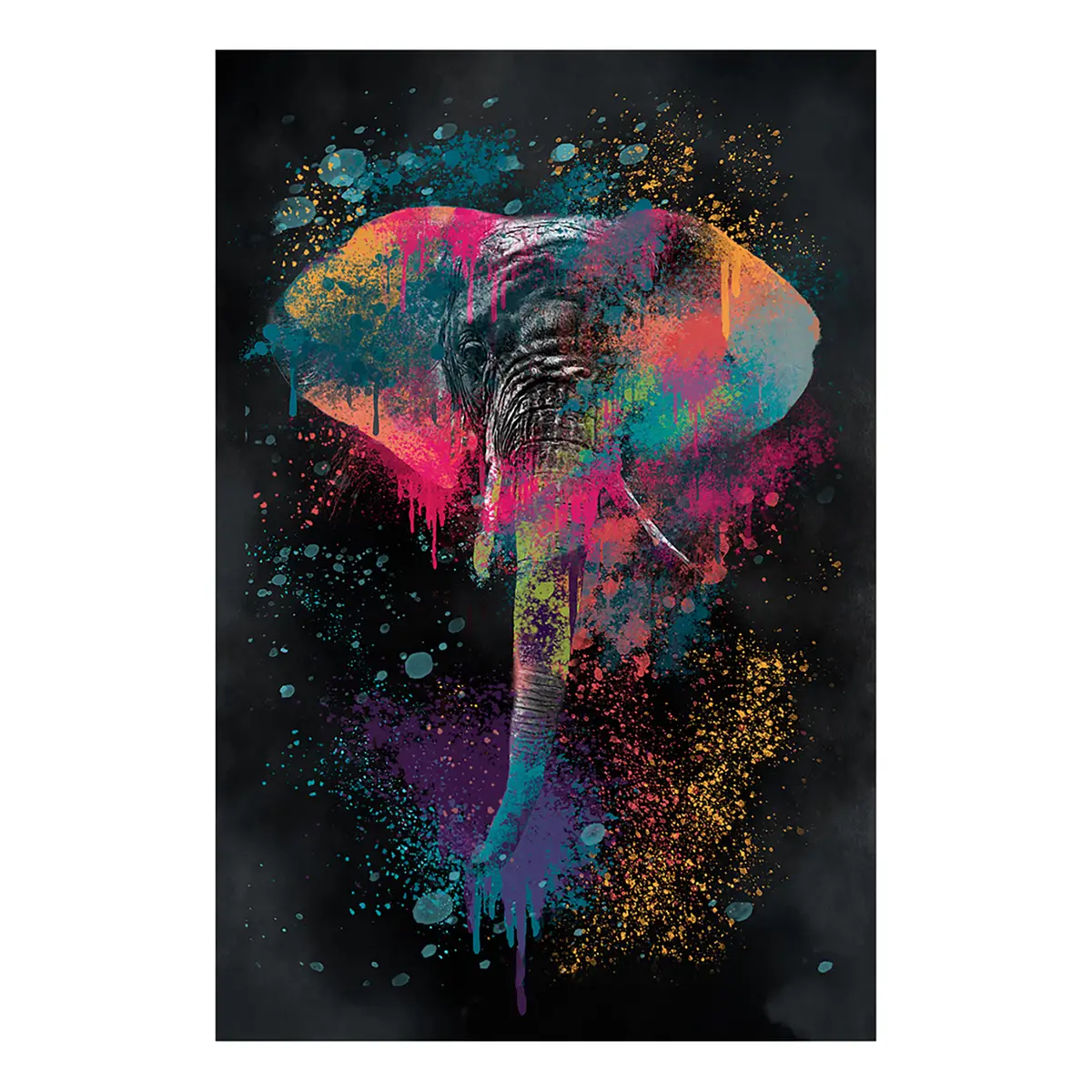 Wandbild Colorful Safari Leinen Multicolor | Mehrfarbig