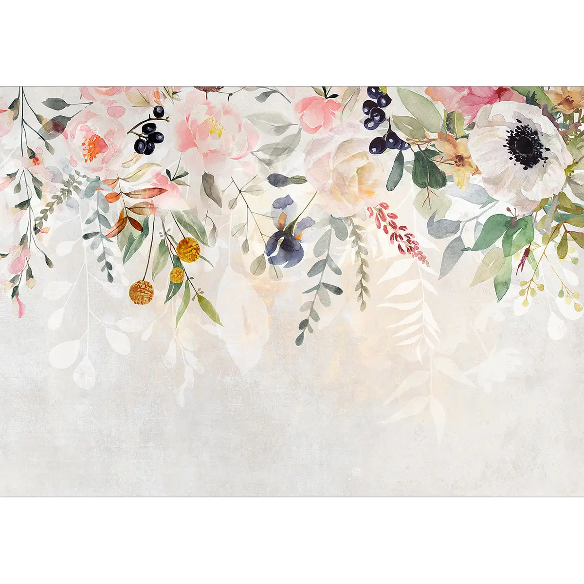 Vlies Fototapete Spring Flowers | Grau