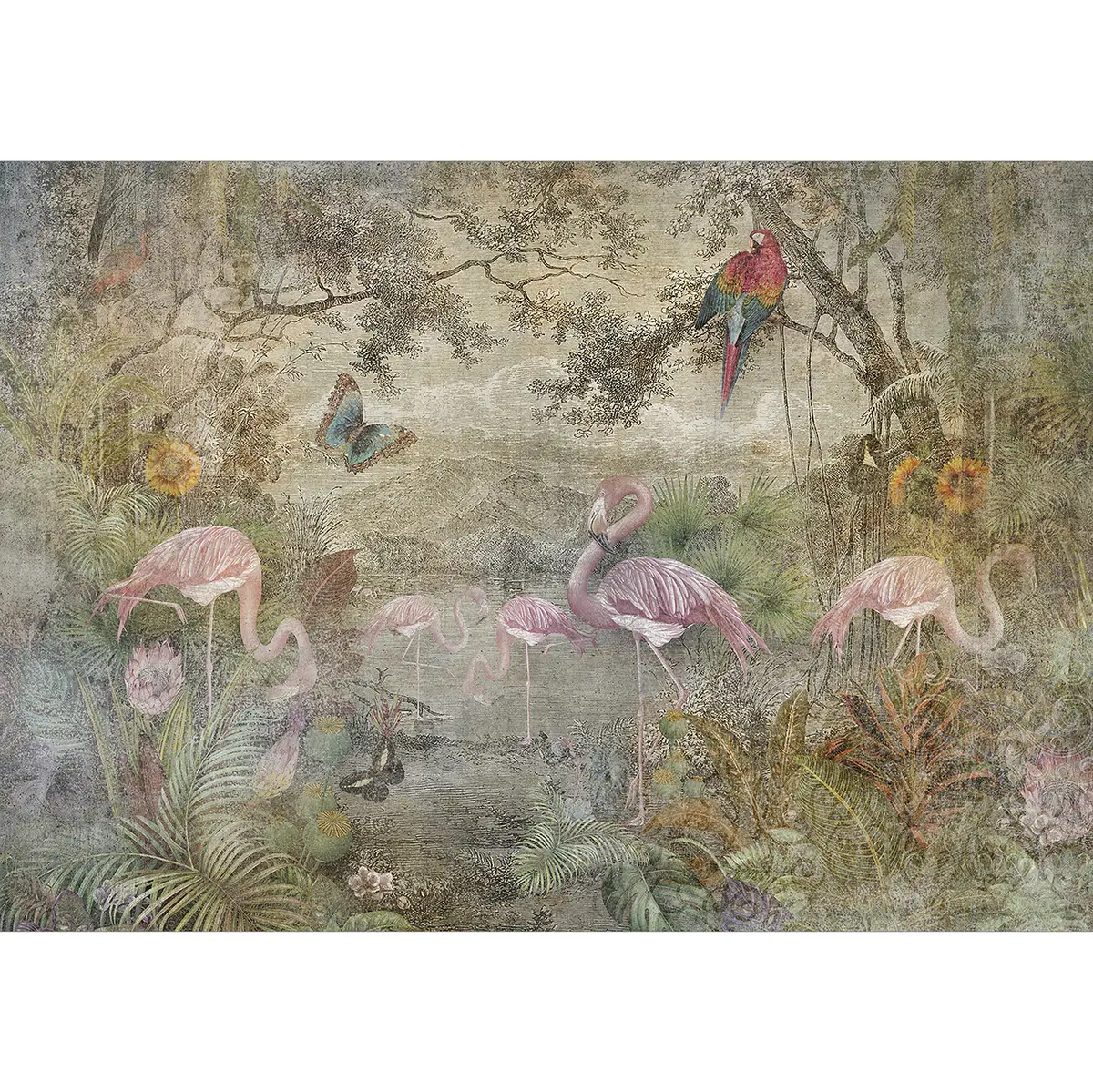 Vlies Fototapete Wild Fauna and Flora | Mehrfarbig