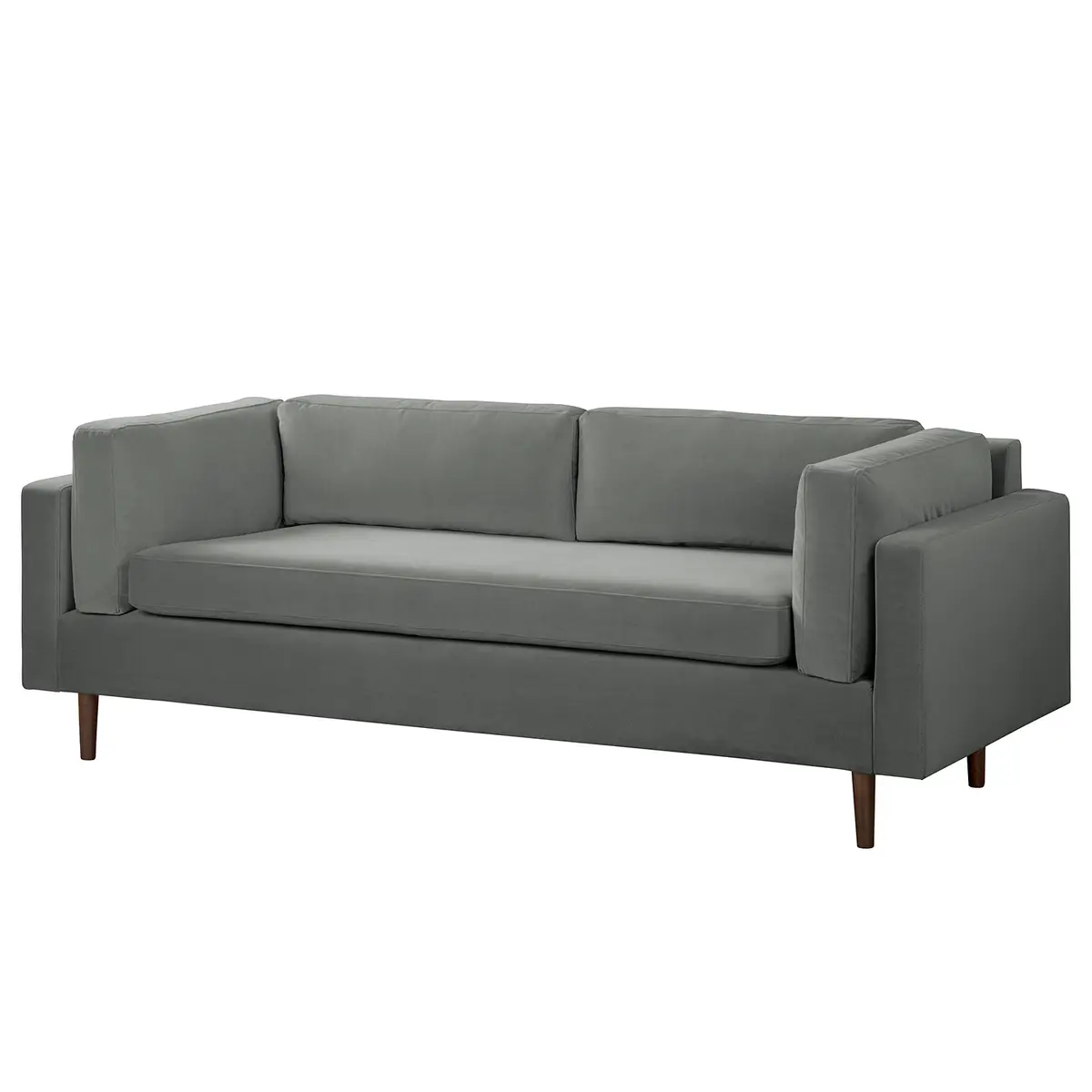 Sofa Sesame 3-Sitzer Grau Samt Vaia | Grau