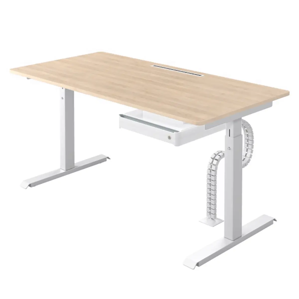 Schreibtisch Warnant II 160cm Beige/Eiche Dekor/Weiß | Beige
